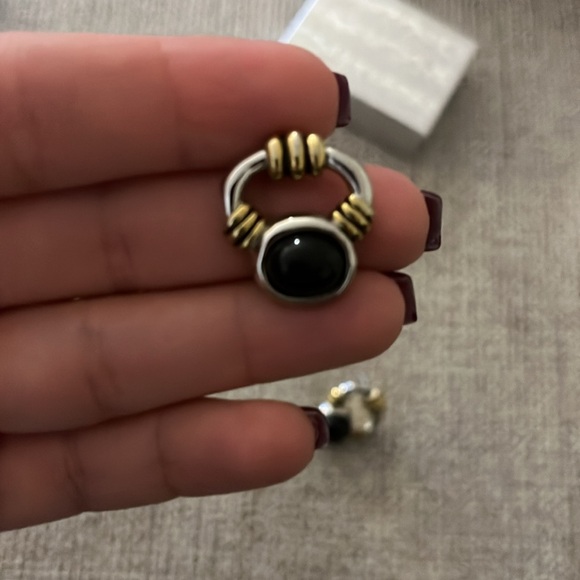 Gold Black and Silver earrings - Picture 3 of 3